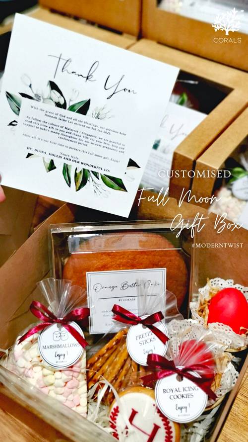 custom gift set with snacks and dessert